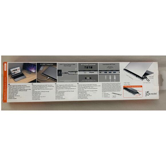 J5 Create JCD533 USB-C Docking Station – 4K HDMI Output, Power Delivery, Sealed - Picture 2 of 11